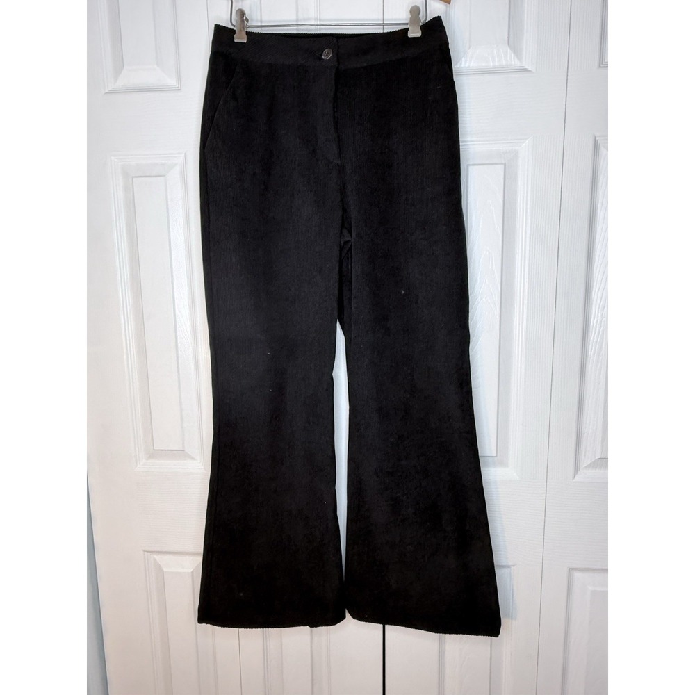 Hunter & Brown Black High‎ Waist Wide Leg Corduroy Pants Size M